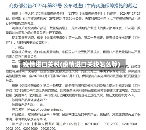 疫情进口关税(疫情进口关税怎么算)-第2张图片